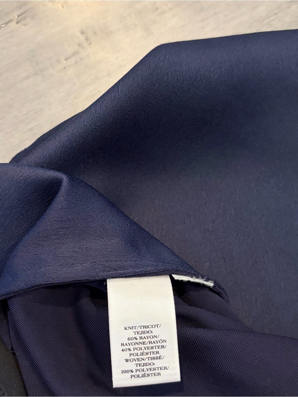 Ann Taylor Dark Navy Mock Neck Tunic Top, M - Picture 5 of 6